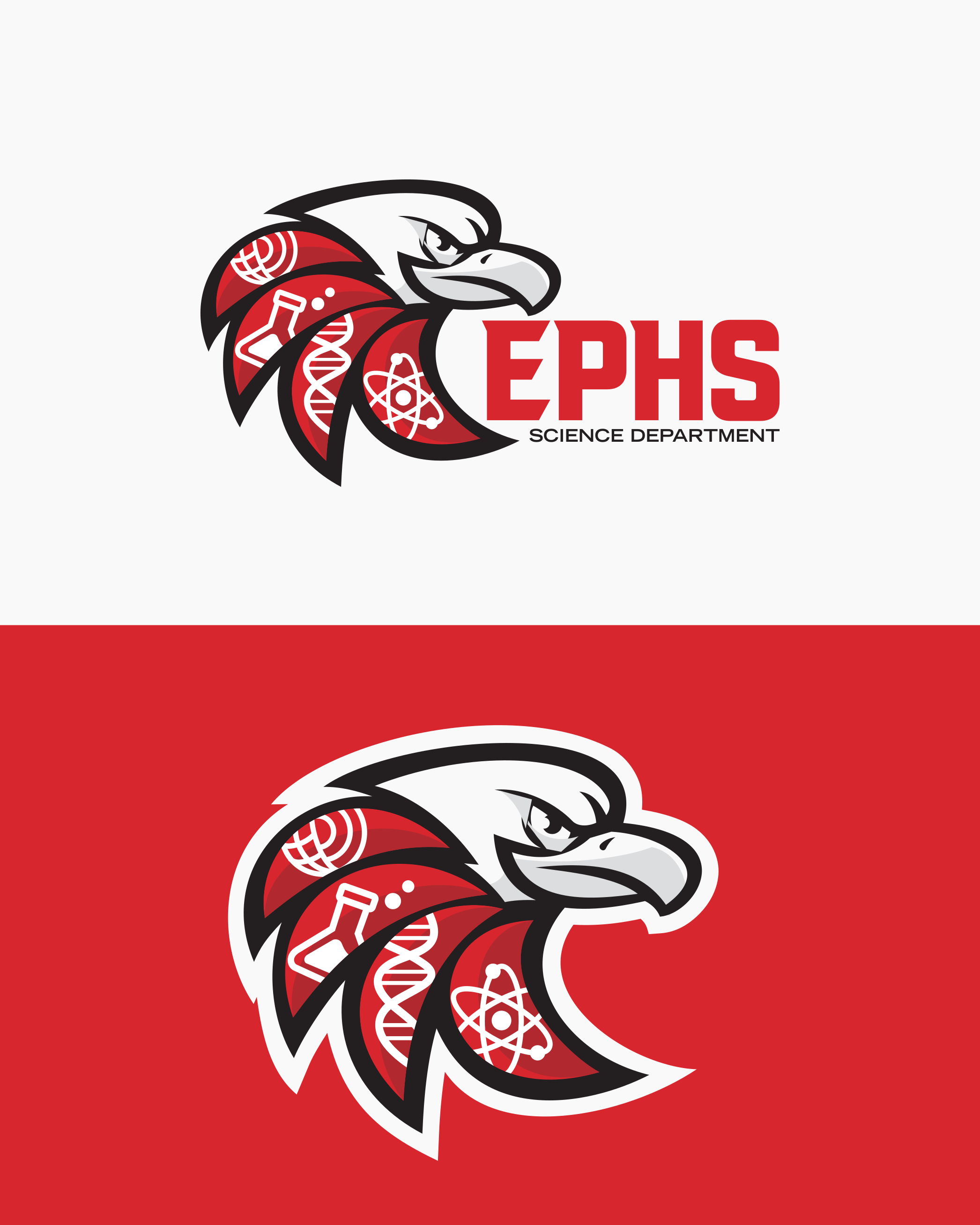 Logo Design for EPHS Science Department bald eagle branding commission design eagle freelance work graphic design graphic designer logo logo design logo design branding logo designer mascot science vector vector art vector artwork