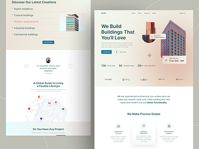 Architectural Landing Page UI agency architect architectural builder building business construction house interior interior architecture landing page ofspace property real estate real estate agency ui uiux ux web website