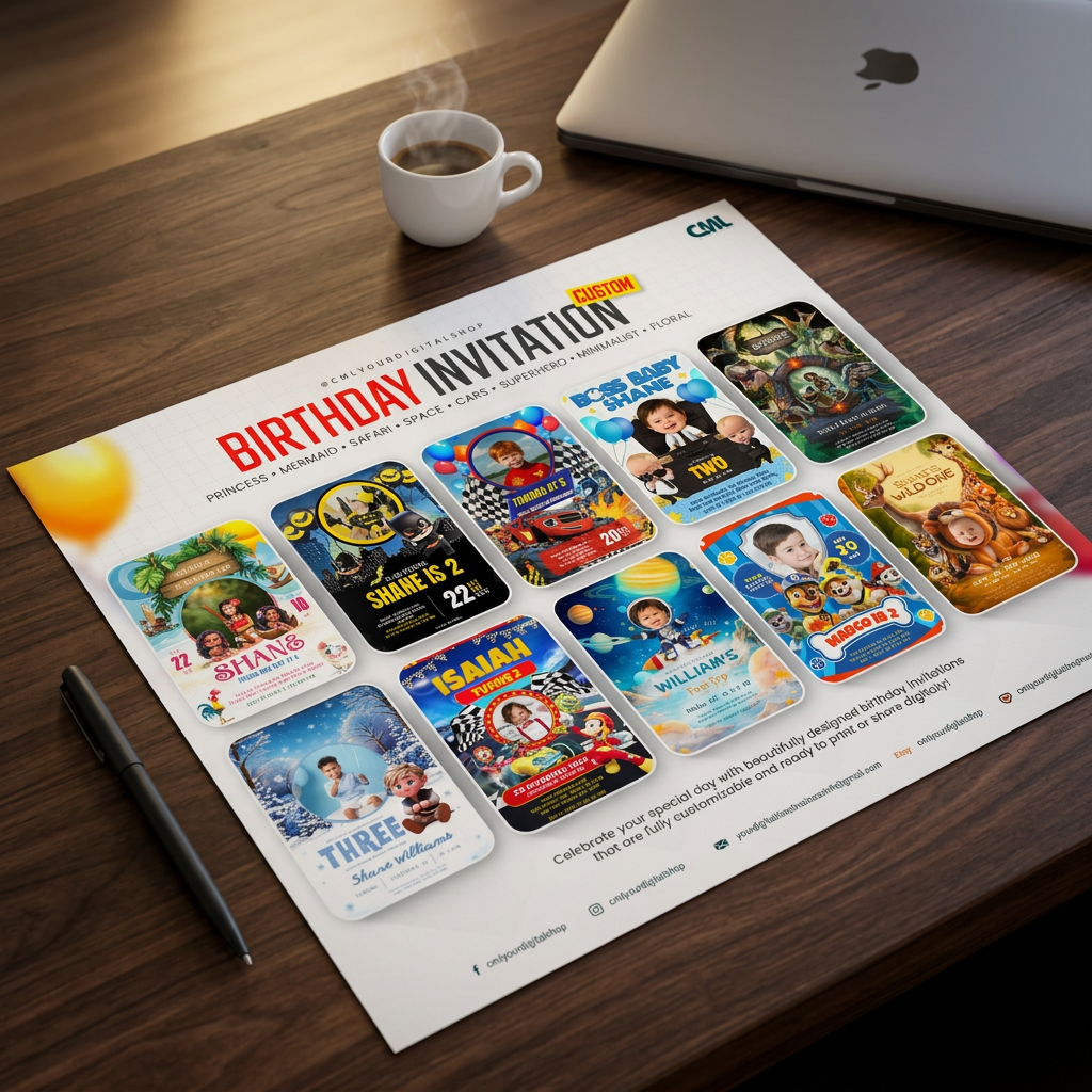 Birthday Invitation Printables Showcase brand banner brand design brand poster branding graphic design photoshop social media design