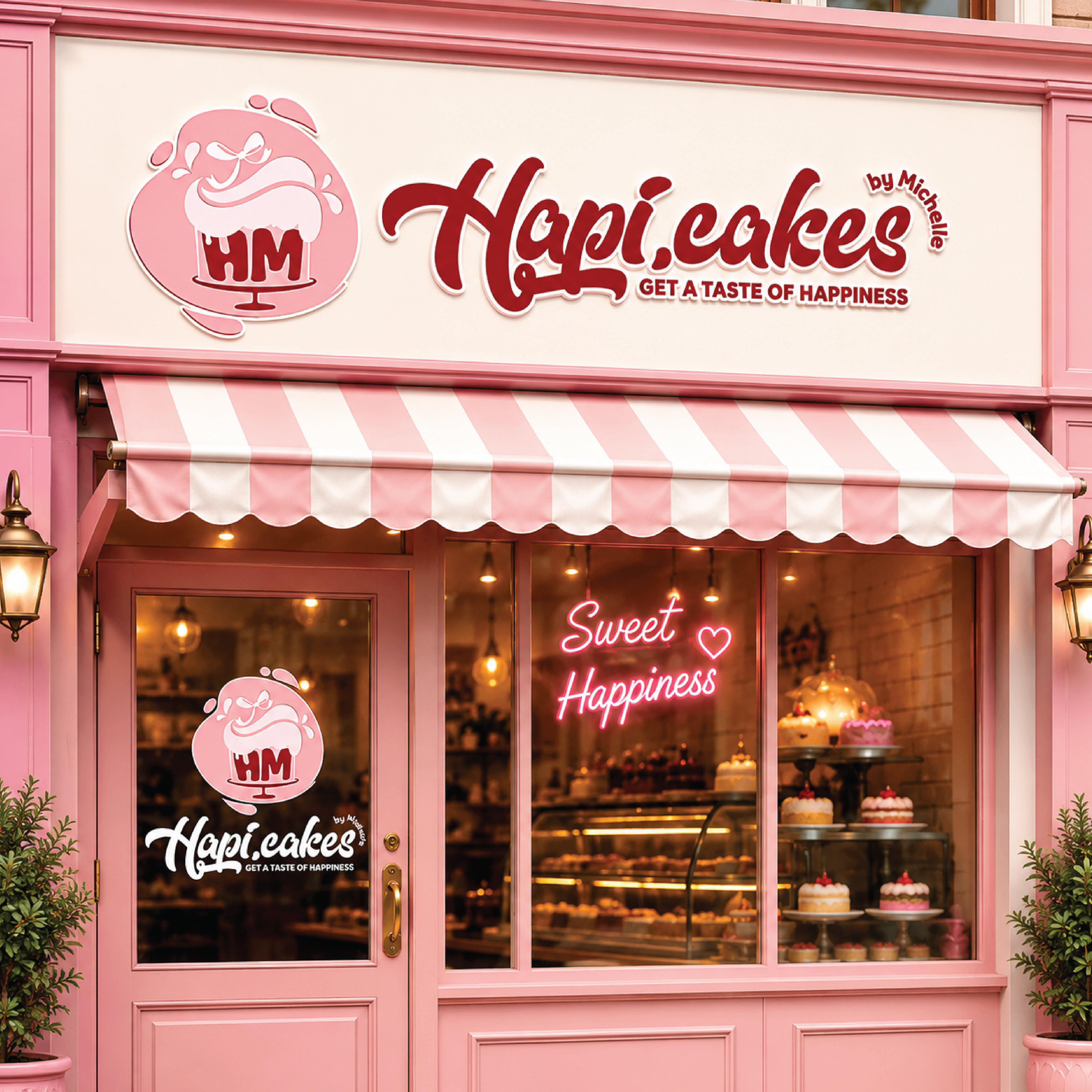 HAPPI.CAKES BY MICHELLE BRAND IDENTITY branding design graphic design illustration logo logo design typography vector