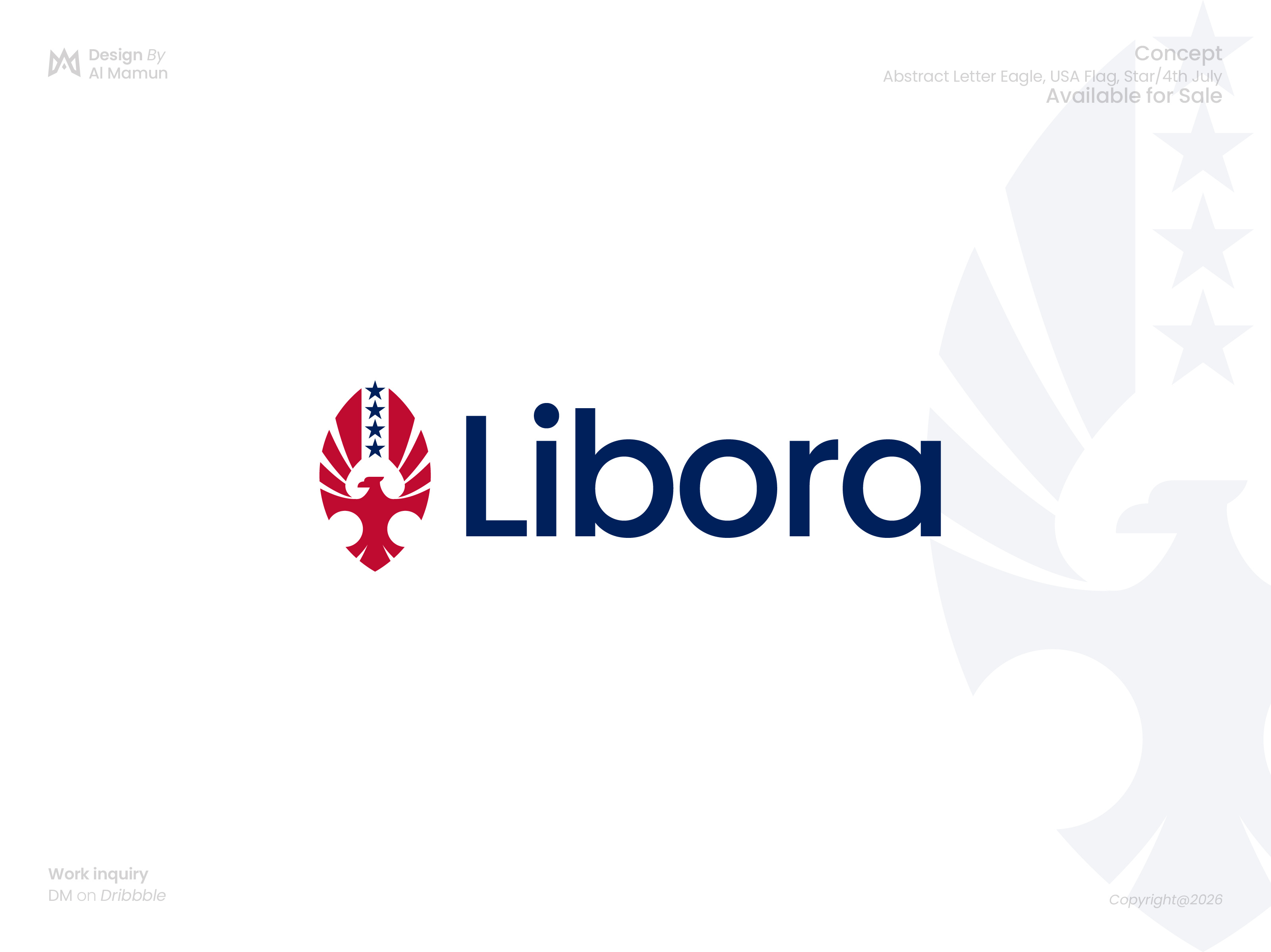 Libora | American Heritage Branding abstract eagle american logo badge design brand identity corporate identity eagle logo flag logo freedom logo liberty logo libora logo mark minimalist logo modern emblem patriotic branding patriotic logo premium branding star logo symbolic logo usa logo vector logo