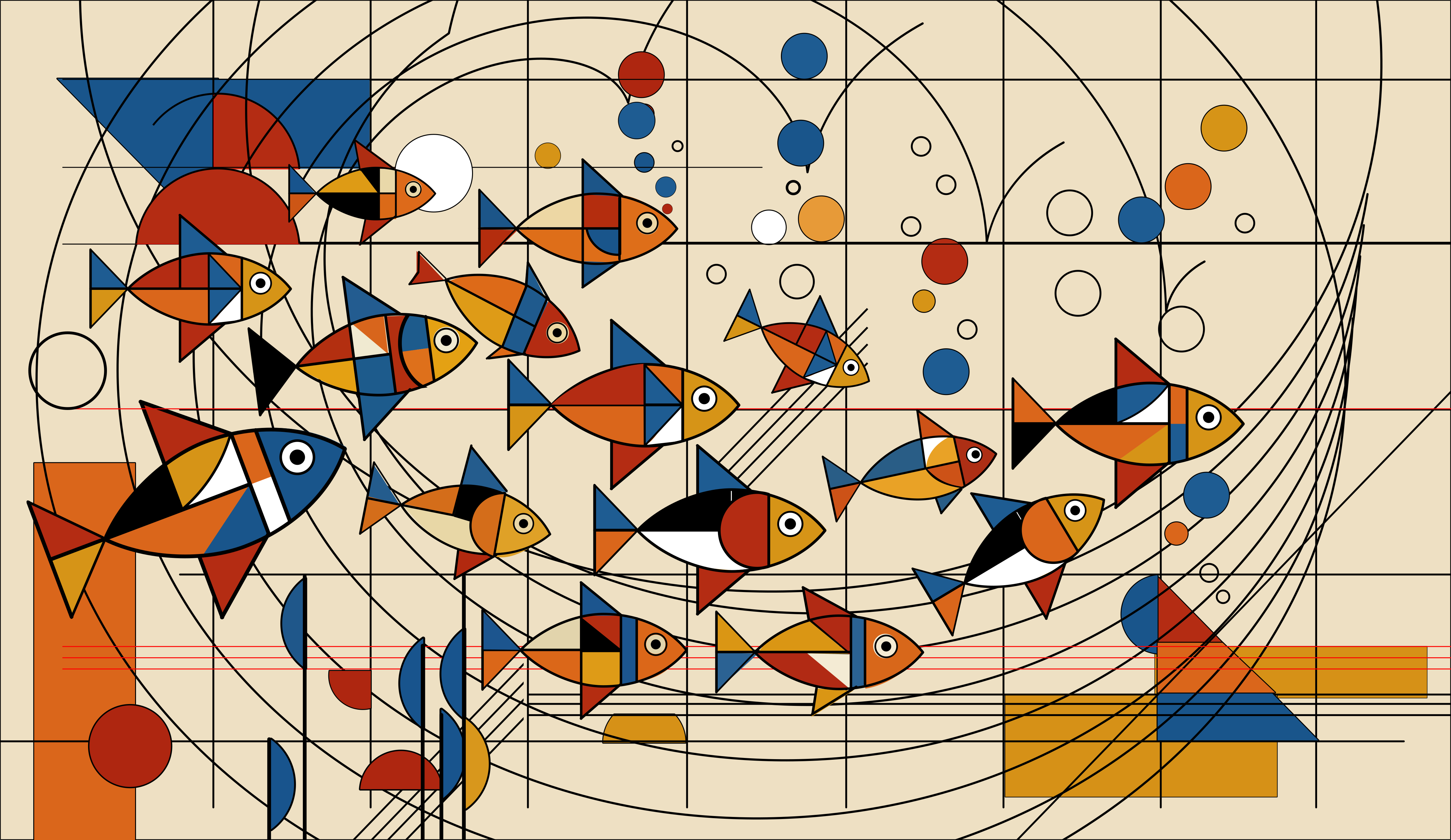 schoool in a Bauhaus styleee bauhaus fish illustration school schule shunte88 vector