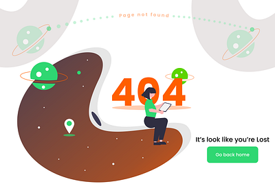 404 page not found screen #dailyuidesign app branding design illustration screen typography ui ux vector