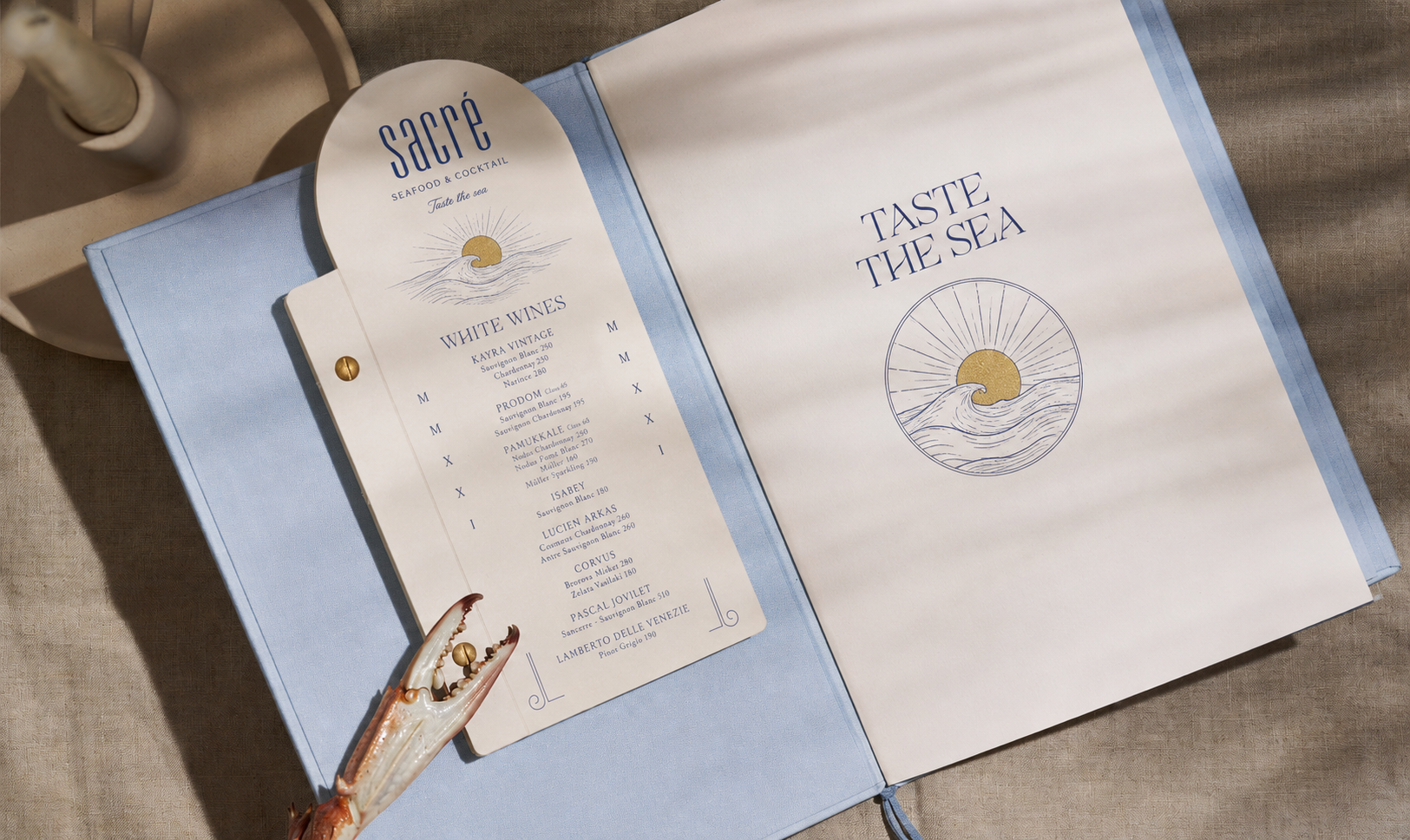 Example of Sacré: Branding for a seafood restaurant