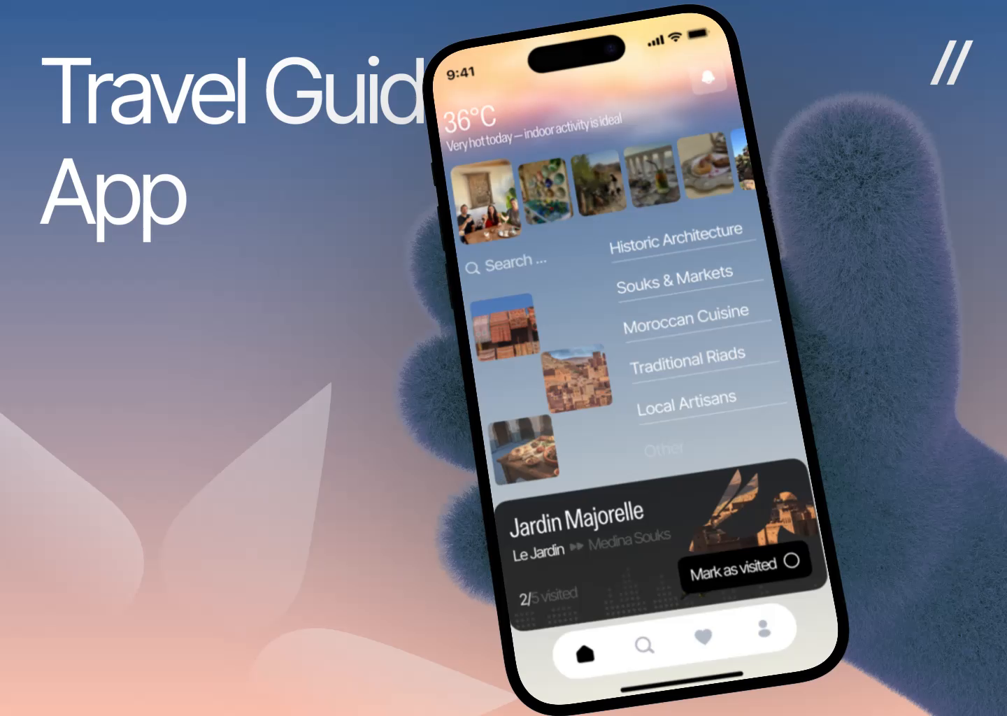 Travel Guide Mobile iOS App Design