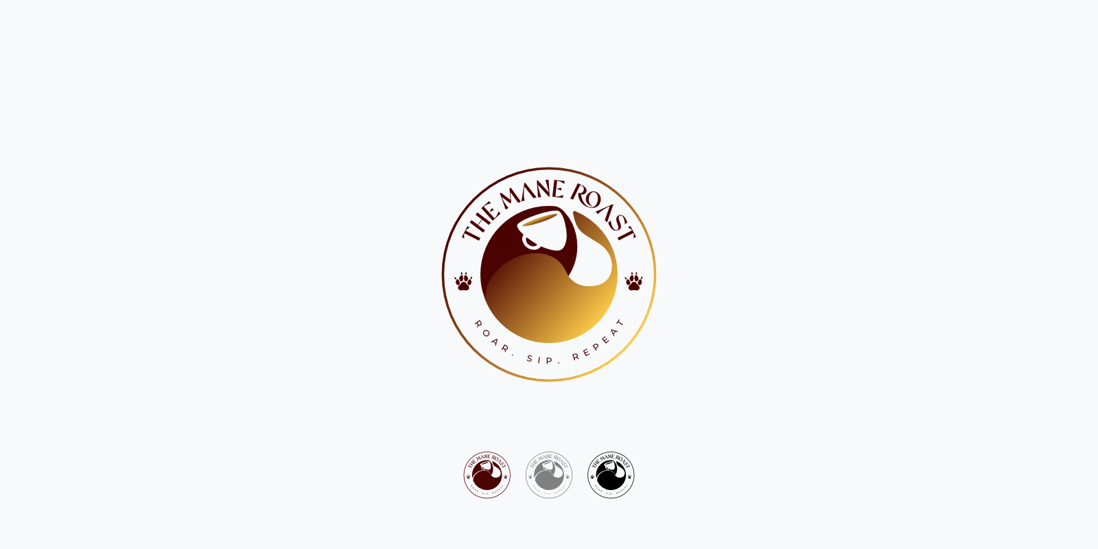 Example of The Mane Roast — Negative Space Coffee Shop Brand Identity