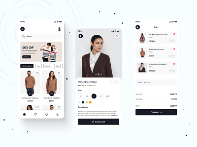 Fashion E-Commerce App app app ui branding design fashion appp graphic design illustration landing page minimal