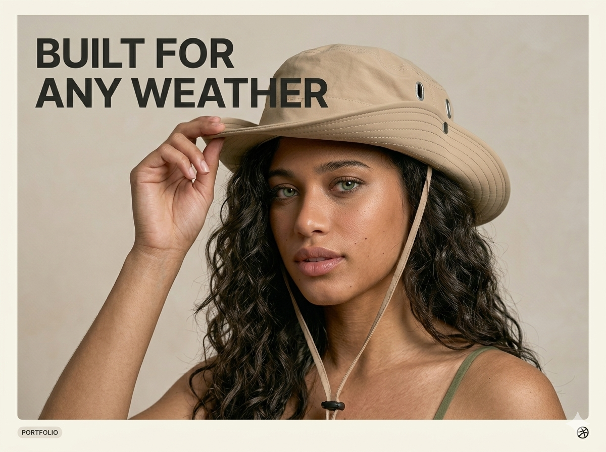 AI UGC Product Video - Unisex Outdoor Hat ai generated ai video bucket hat commercial advertising digital marketing ecommerce marketing fishing hat hiking gear outdoor gear outdoor lifestyle product showcase product video social media ads video production waterproof hat