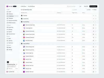 AI Workflow Folders ai app ai app ui ai design app design files folder design folders product design selection ui ui design ux ux design web app