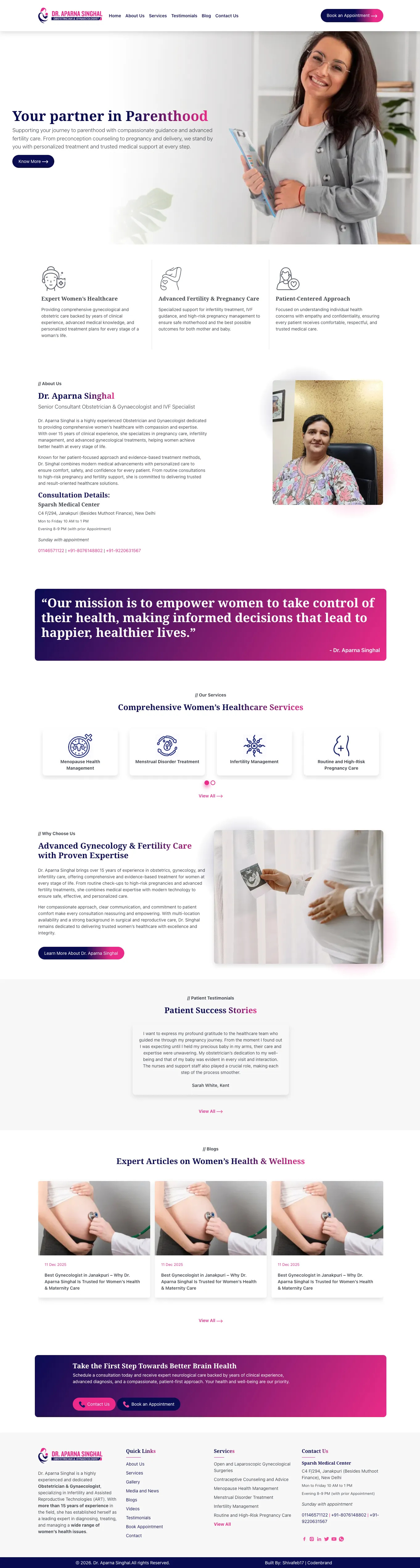 Dr. Aparna Singhal branding custom php template design drupal custom theme graphic design illustration logo php custom template ui wordpress custom theme