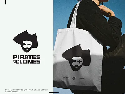 PIRATES VS CLONES // OFFICIAL BRAND DESIGN & STUDIO LOGO app bold branding clean clever conceptual design gaming graphic design icon logo minimalistic simple streamlined studio