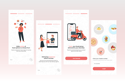 Food Delivery App Onboarding food delivery app mobile app ui onboarding ui walkthrough screens