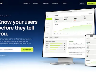 Aeon — Predictive Analytics SaaS Website analytics branding creative direction dashboard design dev dribbble shot editorial design frontend graphic design landing page logo minimalist design modern ui product design saas ui ux web design web development