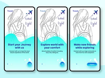 Day 23 of Daily UI Challenge branding daily023 dailyui day 023 day023 design onboardingscreens travelapp ui ui023 uidesign ux welcomescreen