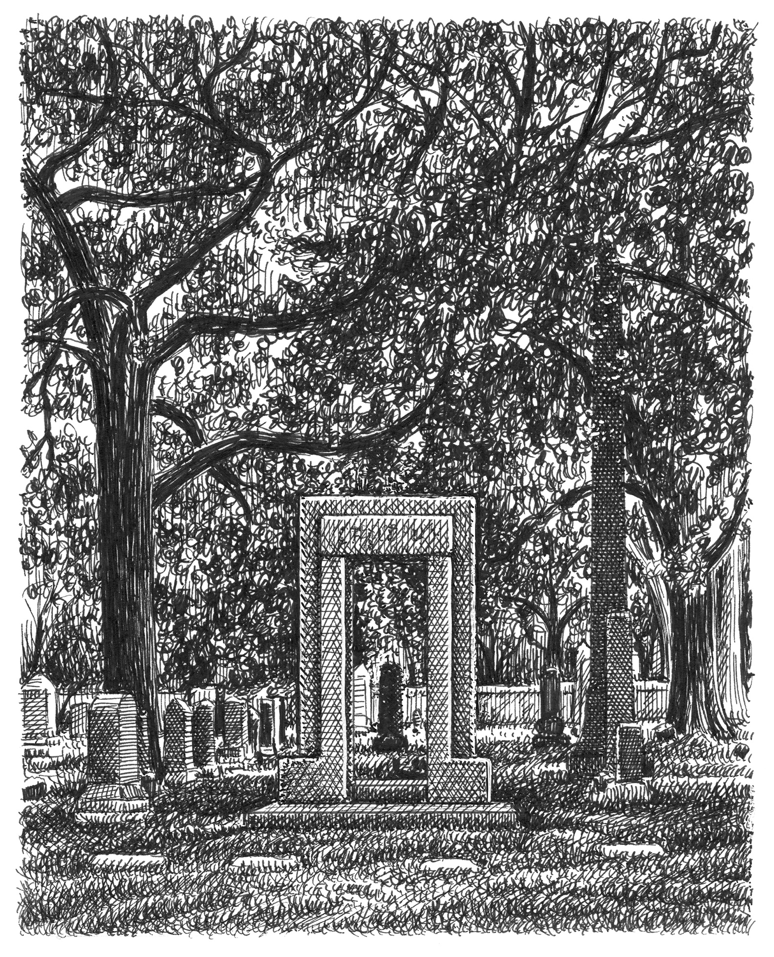 Threshold art artist artwork creepy drawing hand drawn illustration ink landscape ominous scary trees