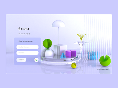 Login Screen 🗝️ 3d graphics 3d illustration autodesk maya b2b create account figma form login minimal onboarding saas sign up signup single sign on (sso) ui design user flow ux design visual design web web desktop