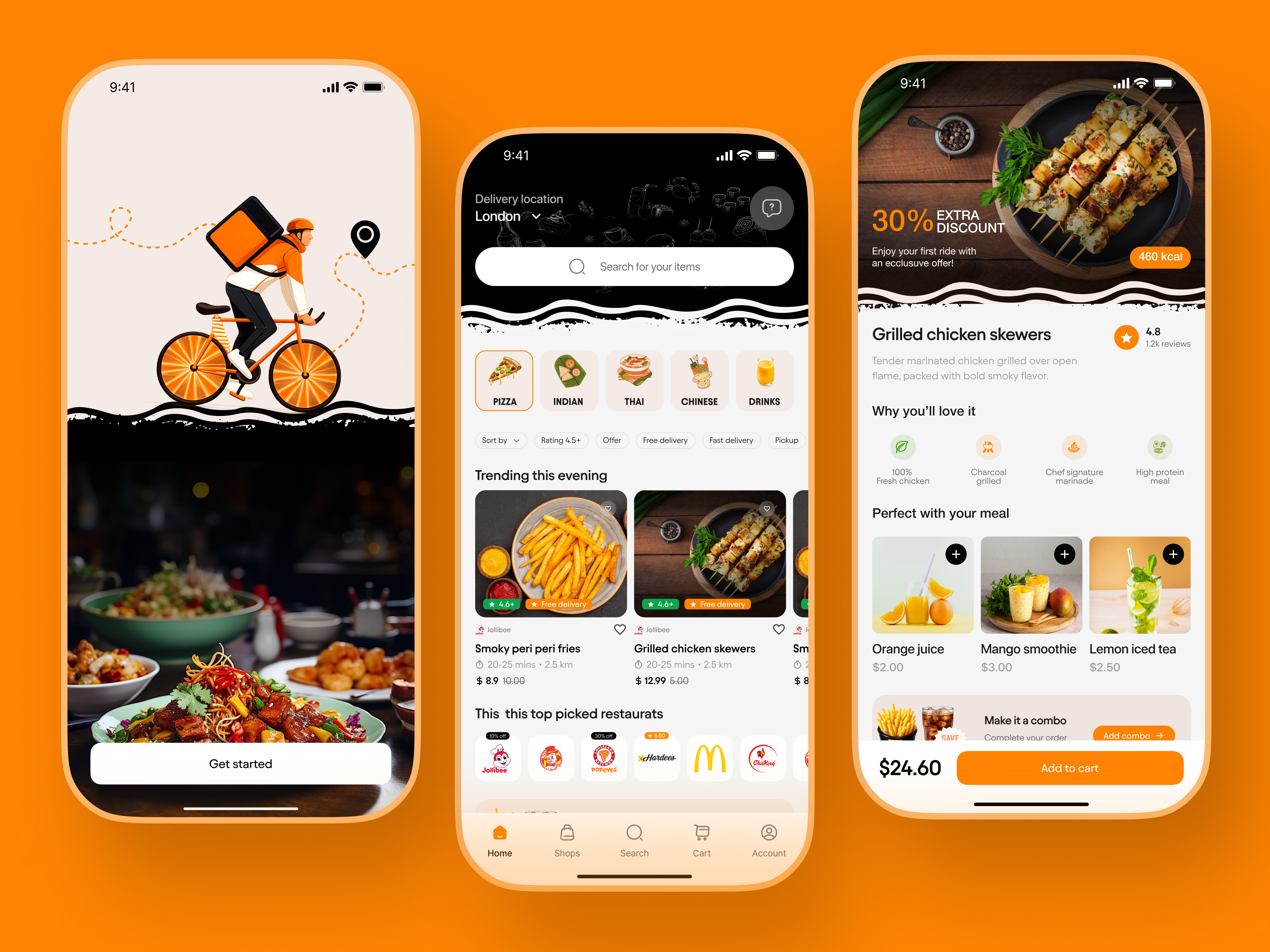 Food Delivery Mobile App UI UX Design — Restaurant & Ecommerce app design booking app delivery app ecommerce ui figma food app design food app ui food delivery app food delivery mobile app ui food delivery ui ios app ios app design mobile app design mobile ui ordering app product design restaurant app riding app ui ux design ux design