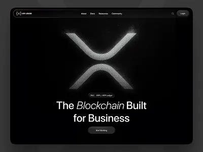XRPL Blockchain Landing Page blockchain crypto cryptocurrency darkui design finance website herosection minimal modernui product productdesign web web3 xrpl xrpledger