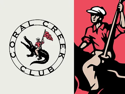 Clothing Design: Retro Illustrated Golf Badge alligator badge branding clothing flag florida gator golf graphic design historical illustration lettering logo logo design monogram print retro sports vintage