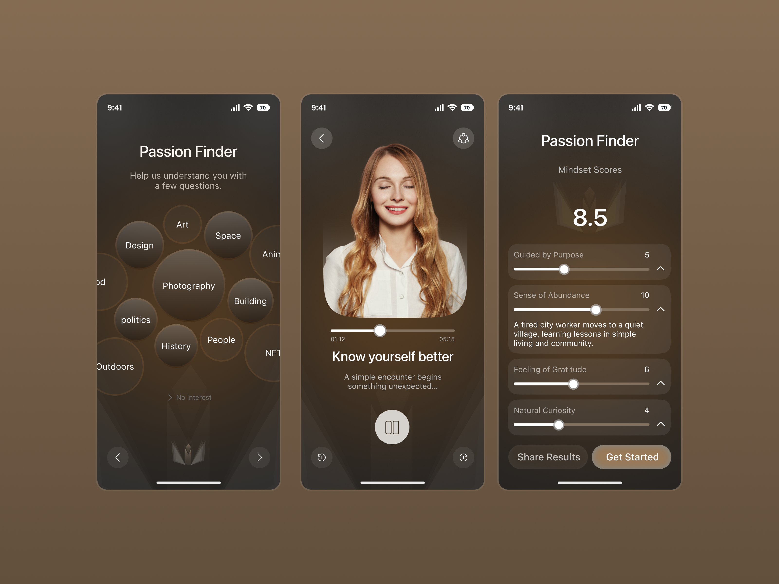 Mindset Assessment App – Personal Growth UI
