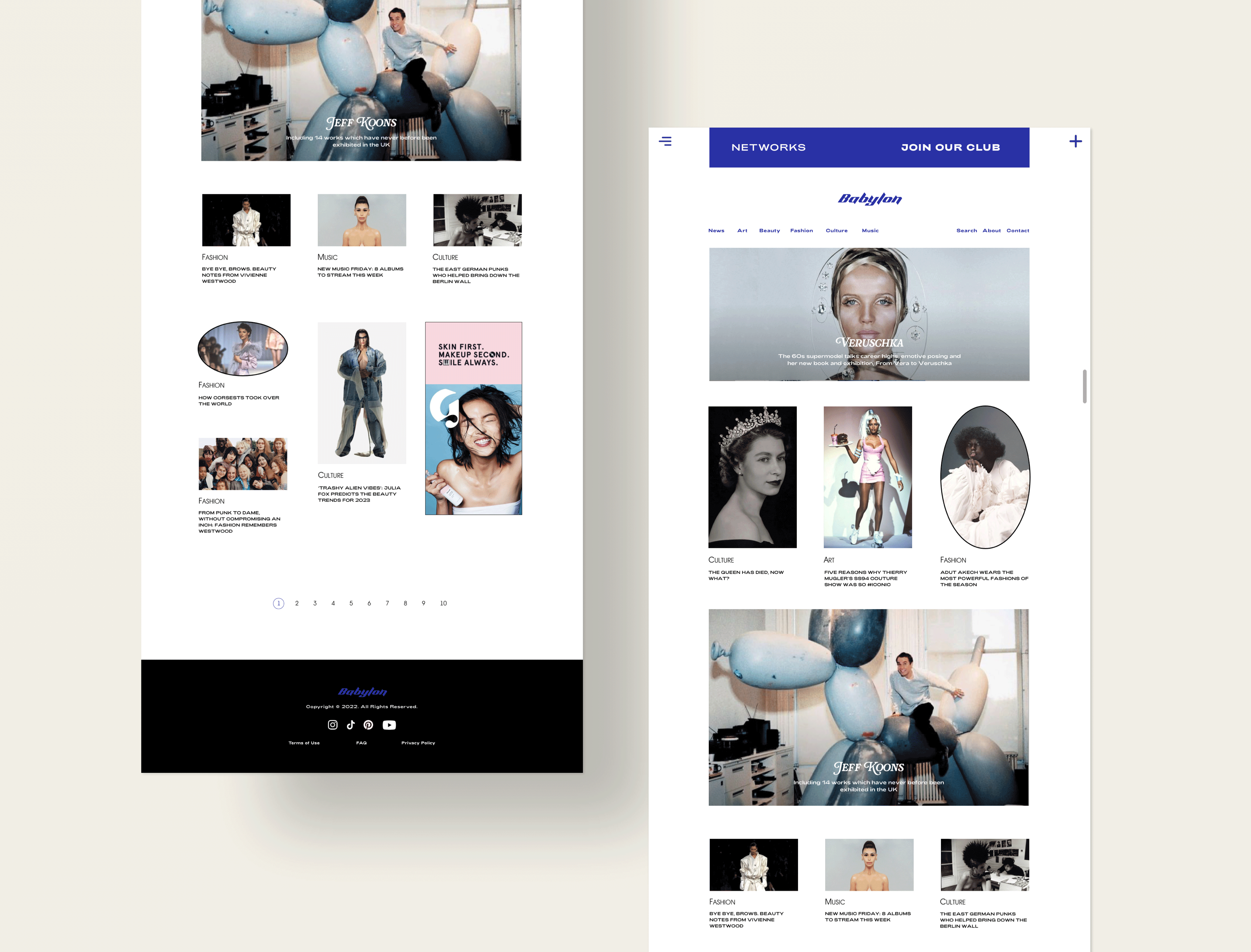 Digital magazine website design app art branding culture design fashion glossier graphic design identity ios jeff moons julia fox mobile mugler product ui user interface ux web westwood