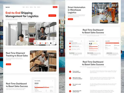 Logistics Operations Website homepage landing page logistic saas shipping ui ux web website website design