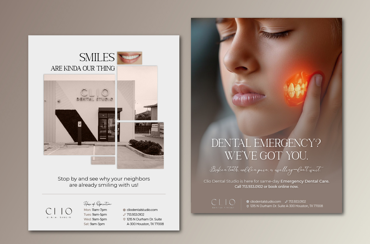 Clio Dental Studio adobe adobe creative suit ads banner branding design flyer graphic design graphic designer illustrator photoshop