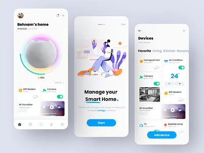 Smart Home - Light App app app design apple application controller home home automation home pod homepod mi home mobile app mobile app design mobile ui remote control smart app smart home smart home app smarthome ui ux