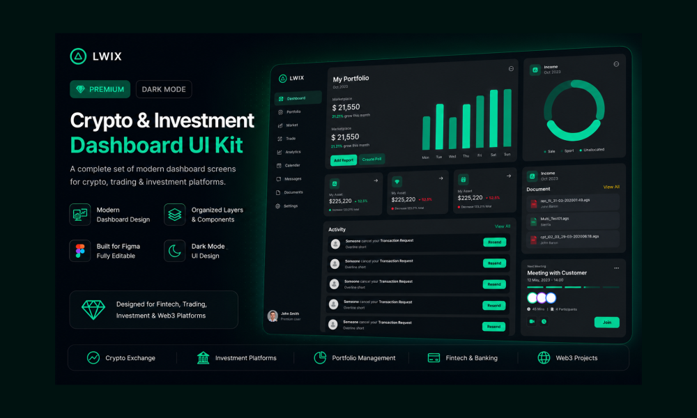 Crypto Dashboard Design Figma admin dashboard figma crypto app design crypto dashboard figma crypto dashboard ui kit crypto exchange ui dark dashboard design dashboard template figma dashboard ui kit figma dashboard template figma ui kit financial dashboard ui fintech dashboard design fintech ui kit investment app ui investment dashboard ui modern dashboard ui portfolio dashboard ui saas dashboard ui trading dashboard ui web3 dashboard ui