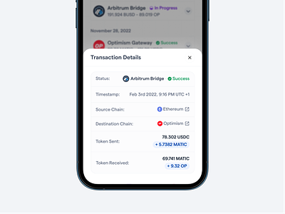 Bridge Tx Details blockchain bridge bridging crypto mobile transaction details tx details ui web3