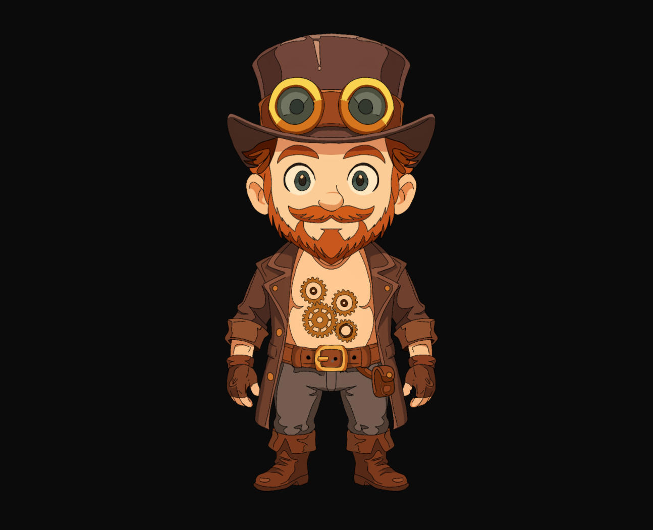 Moustache_Man for Live2D animation anime blender cartoon commission design graphic design illustration live2d odel motion graphics rig stallion studio limited vtuber
