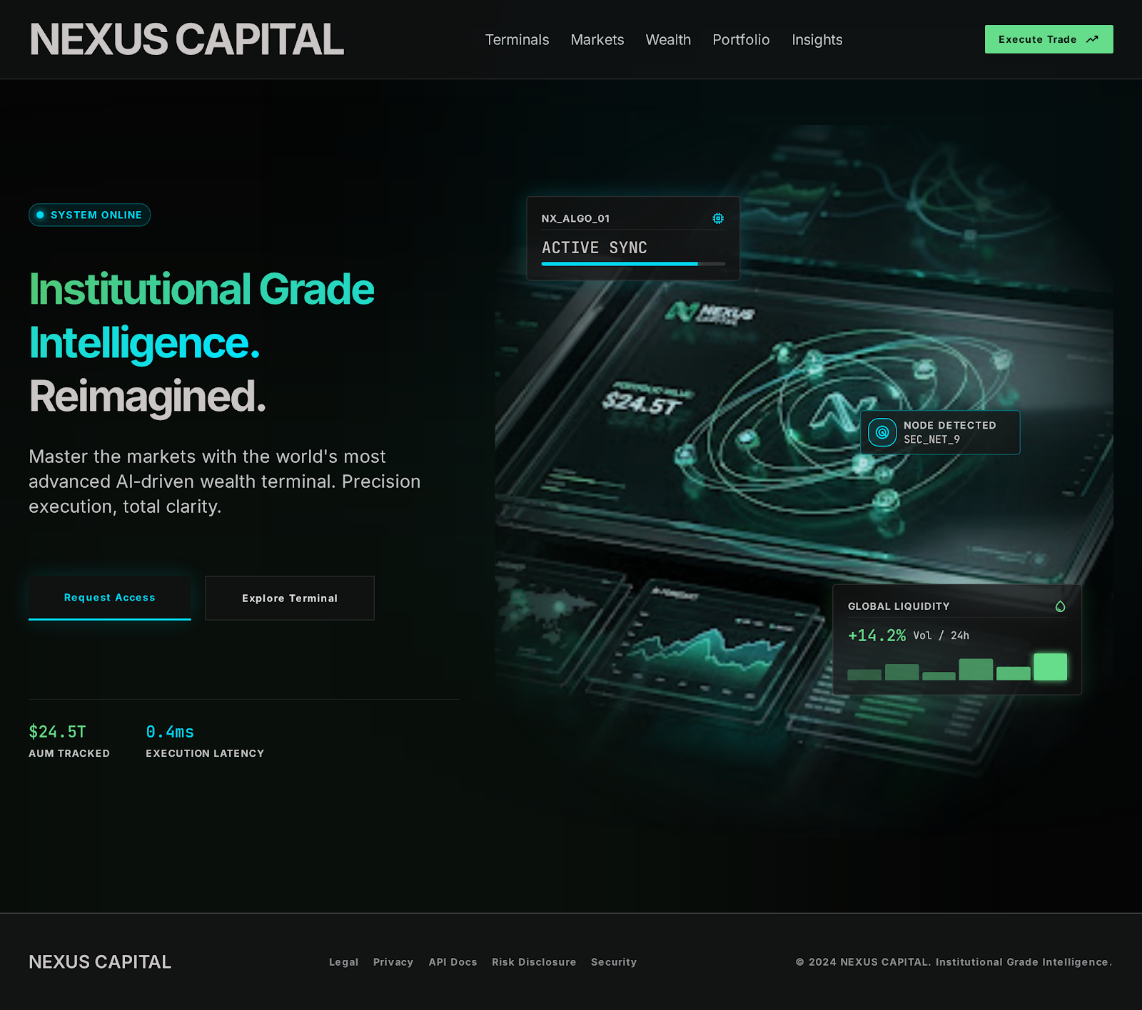 Example of High End Landing Page & UI/UX Design