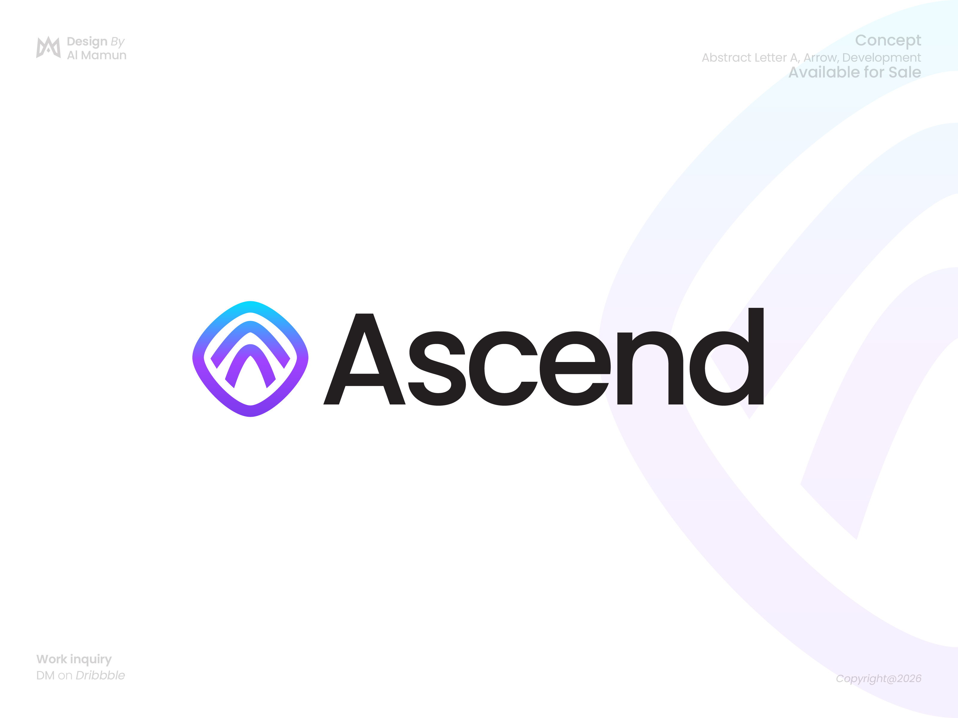 Ascend Logo | Abstract A & Arrow | Development Branding a letter logo abstract logo arrow logo ascend brand identity branding business logo corporate logo creative logo design development graphic design growth icon innovation logo logo design minimalist logo modern logo startup logo