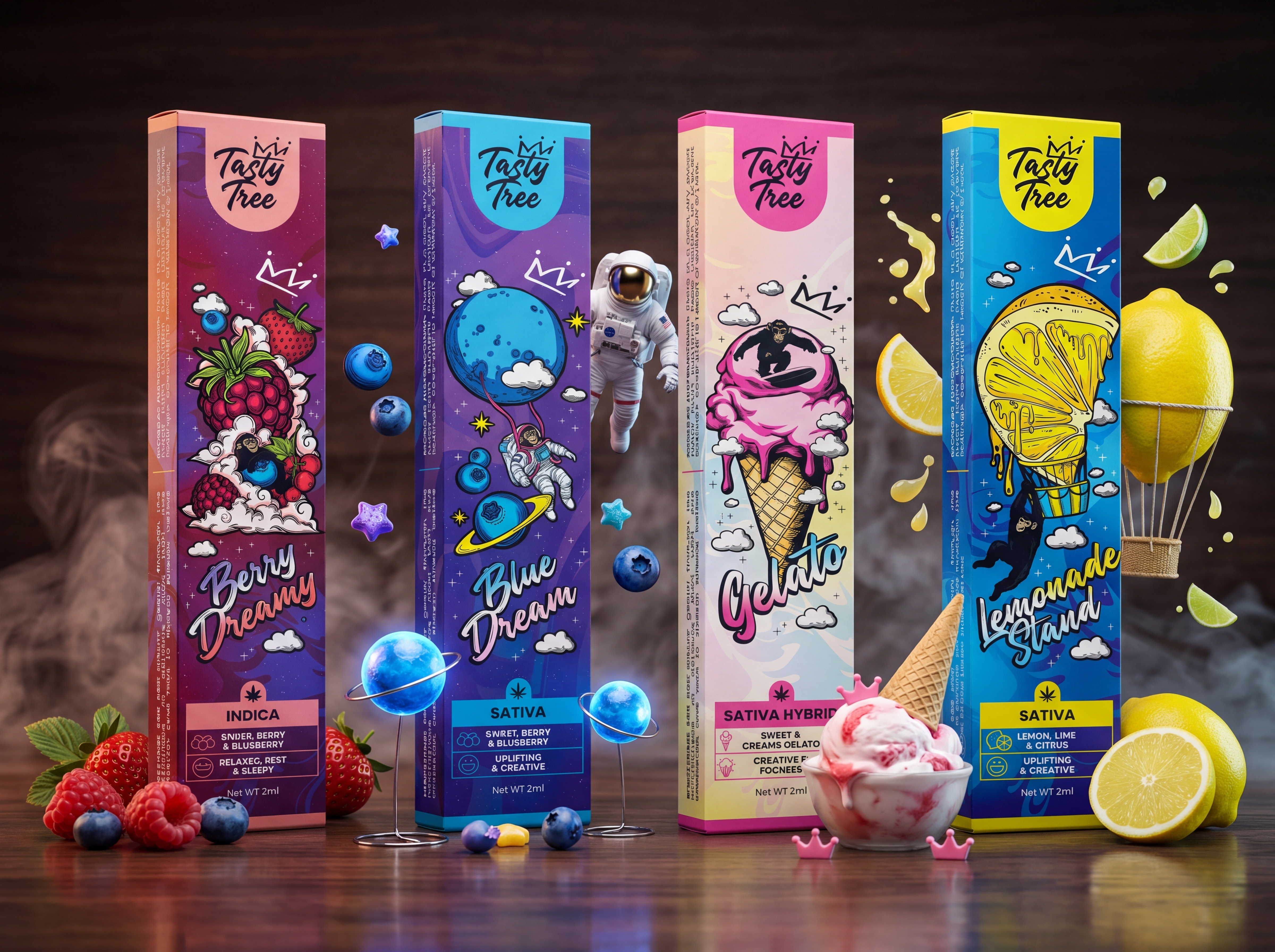 remium Vape Packaging Design for Tasty Tree box packaging brand identity branding cannabis packaging cbd packaging colorful packaging graphic design illustration label design mockup package design packaging design packaging designer premium packaging print design product design product packaging retail packaging typography vape packaging