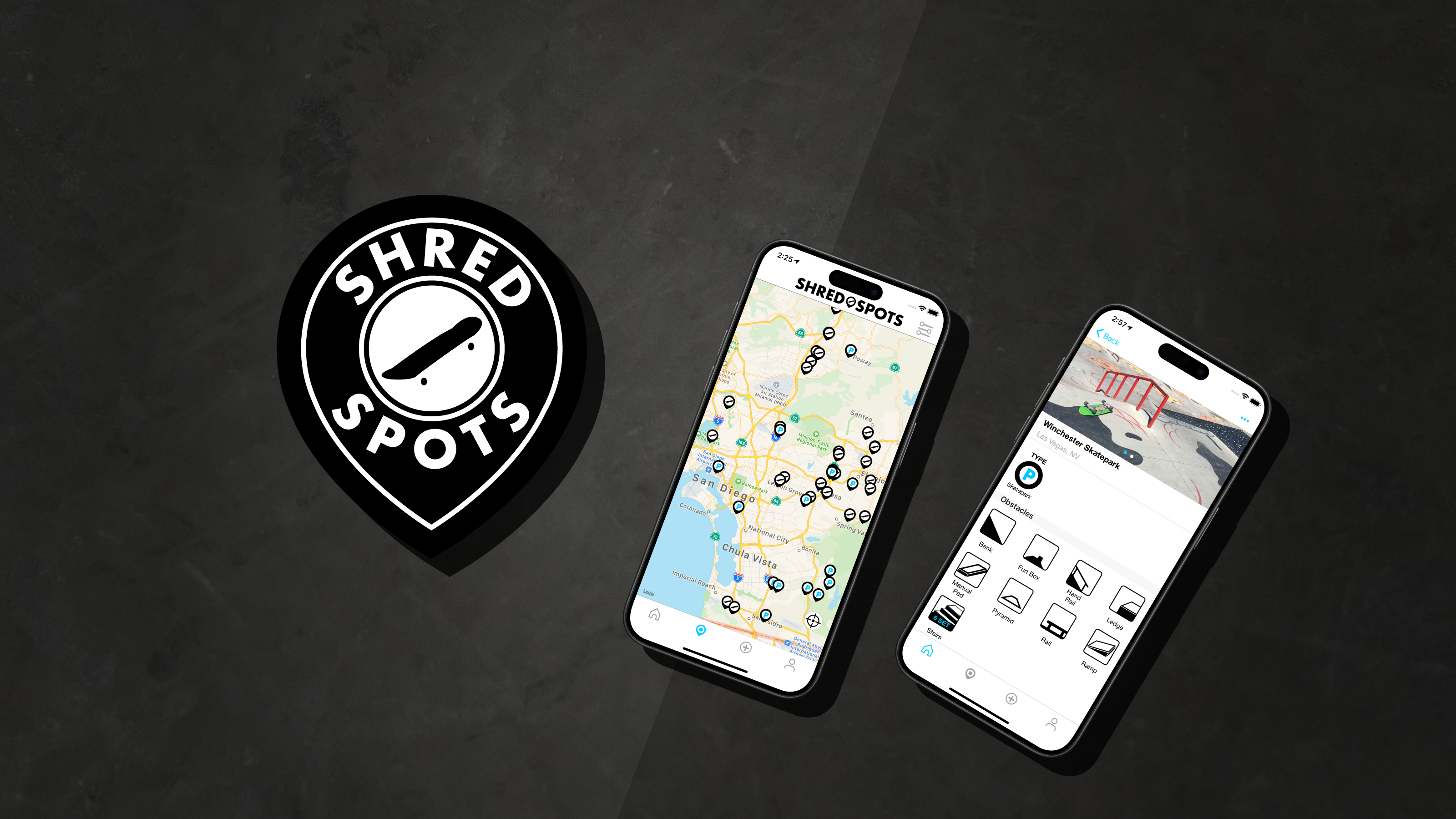 ShredSpots skateboarding ui