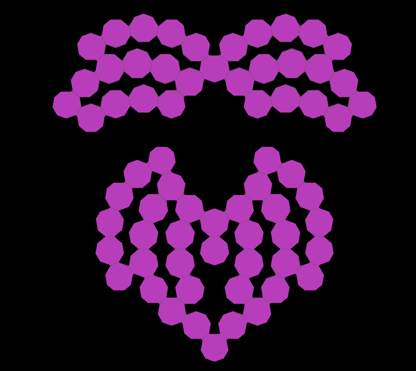 Composition with heart on black