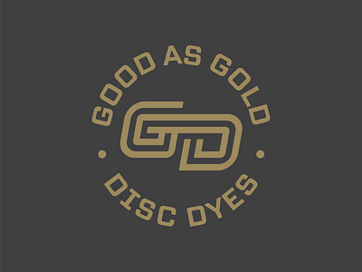 Good as Gold Disc Dyes disc disc golf gold graphic design initials logo