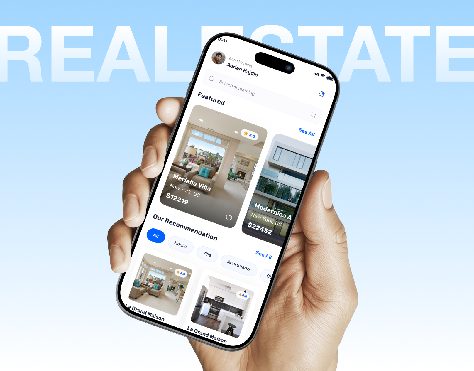 Real Estate Mobile App UI/UX Design app design figma graphic design property realestate app ui user experience user interface ux