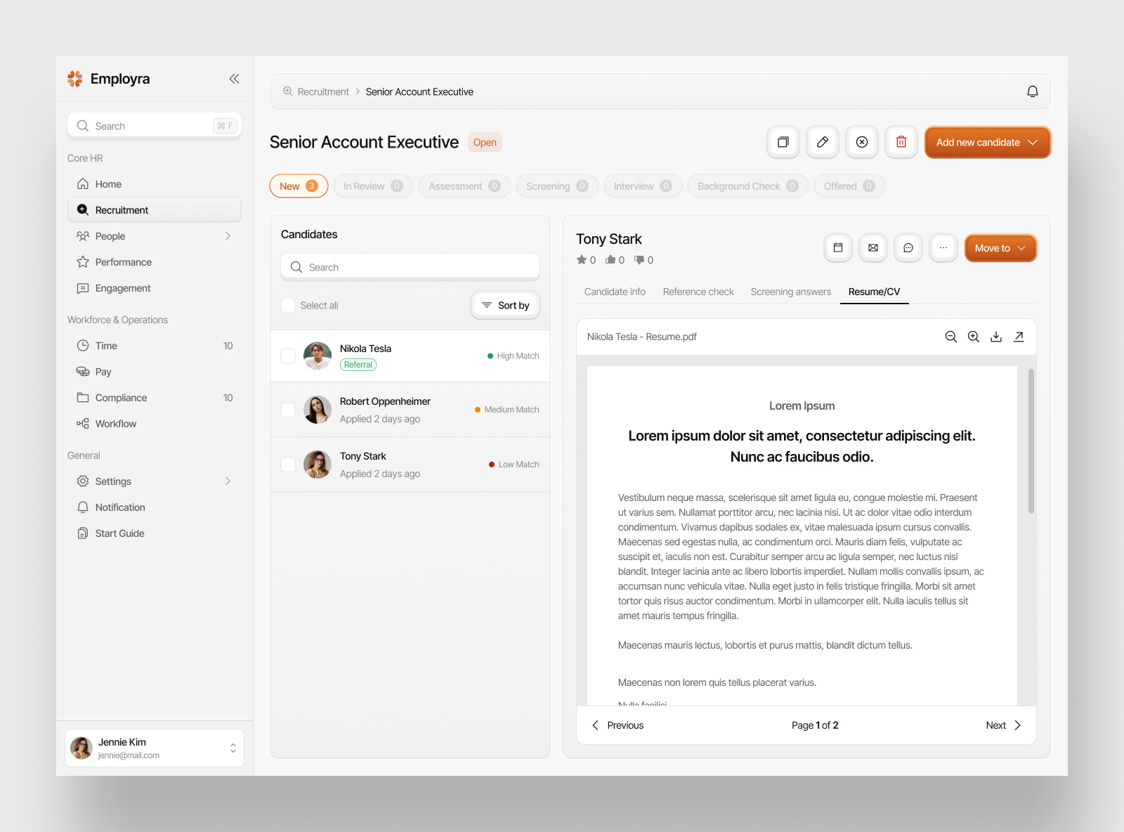 Example of Hr Platform Web App & Website