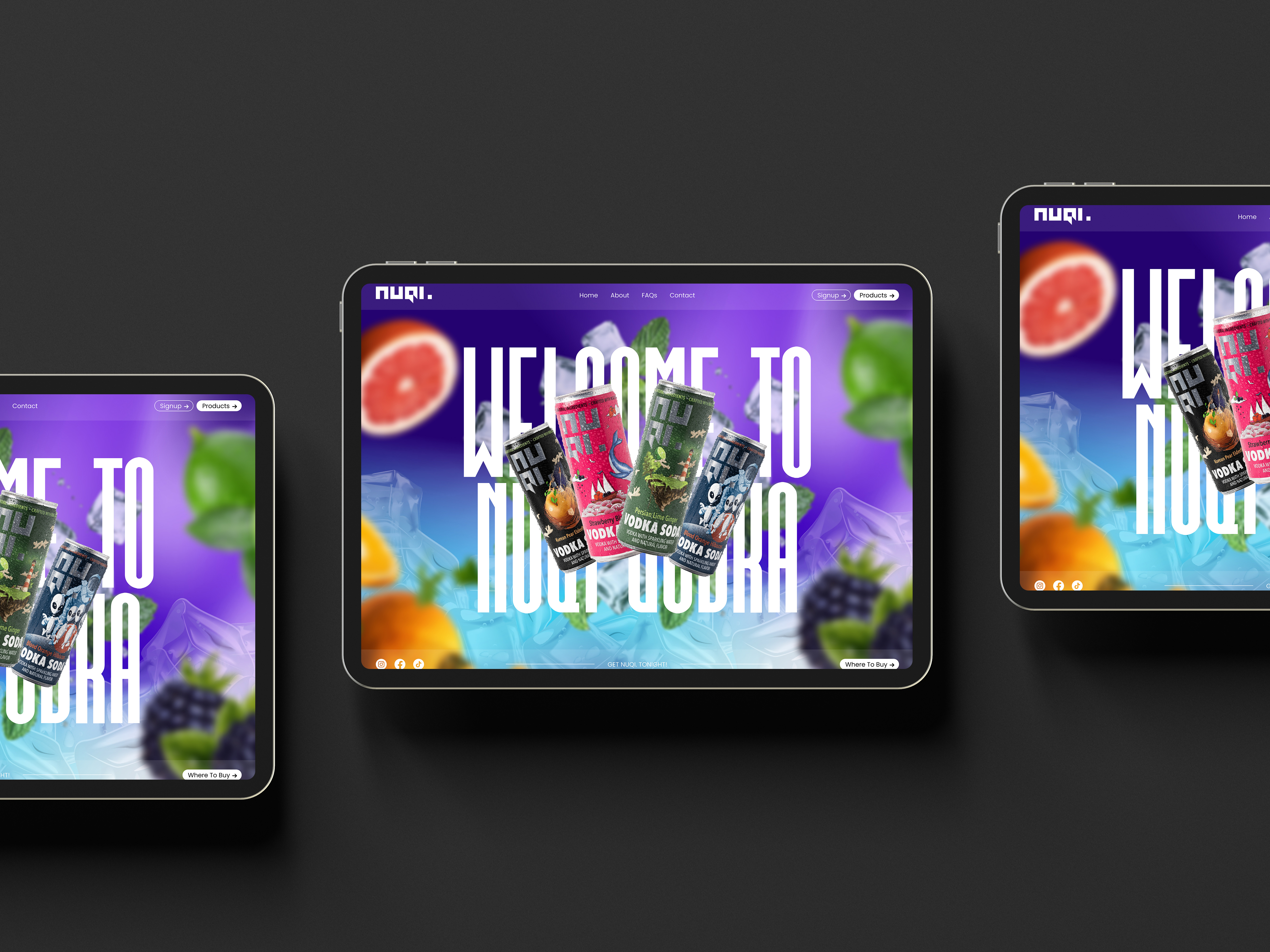 Beverage Brand Landing Page Design — Modern Product Showcase agency website clean design dark ui darl mode design concept modern web design product design saas design ui ui ux design ux web design web designer web develop website design