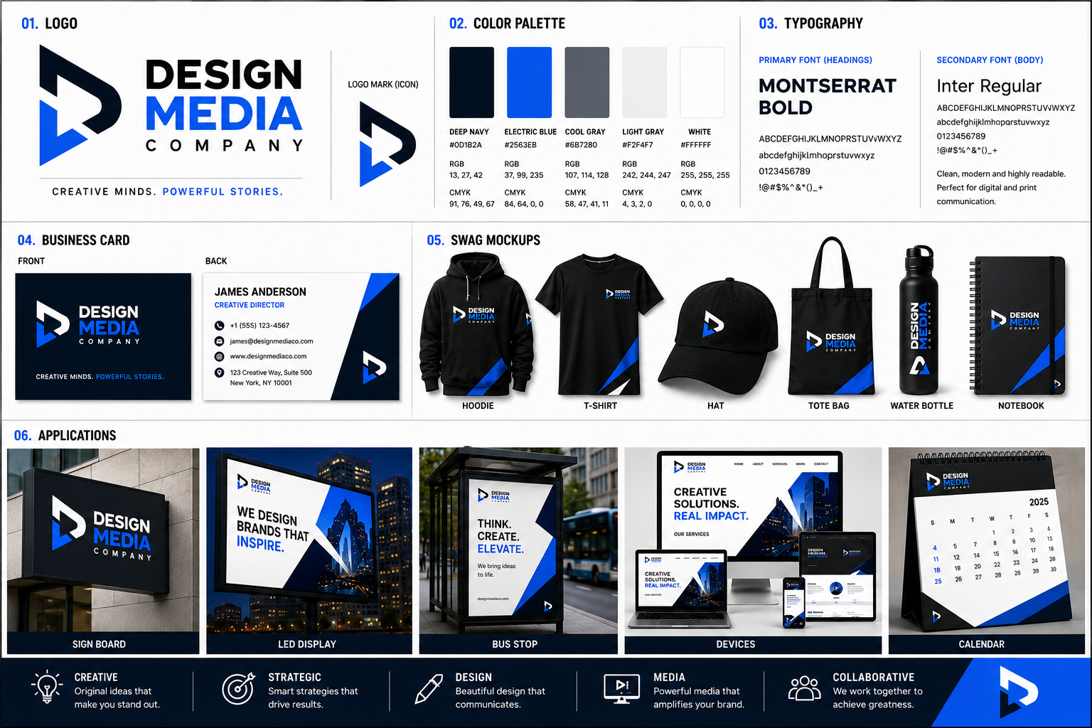 Design Media Company Logo Brand Guide branding company design logo media