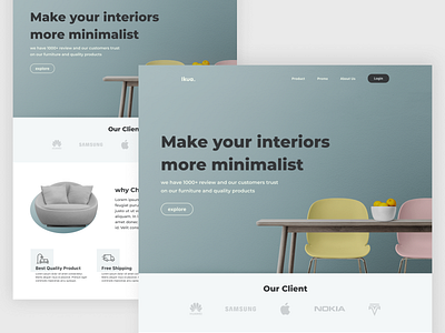Ikua - Furniture Landing Page Design furniture homepage interior landing page slicing html ui design web web design website