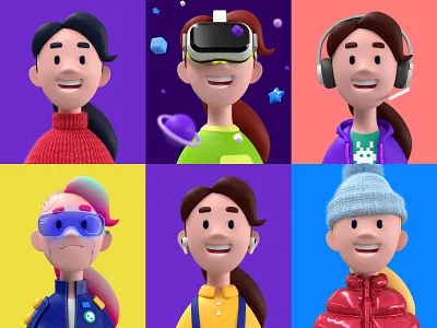 Girl Avatar 3d character design design illustration