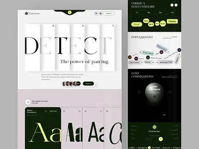 Pairwise: The Font Pairing Hub art branding design font fonts hero homepage inspiration interface landing minimal typeface typography ui ui design ux web web design website