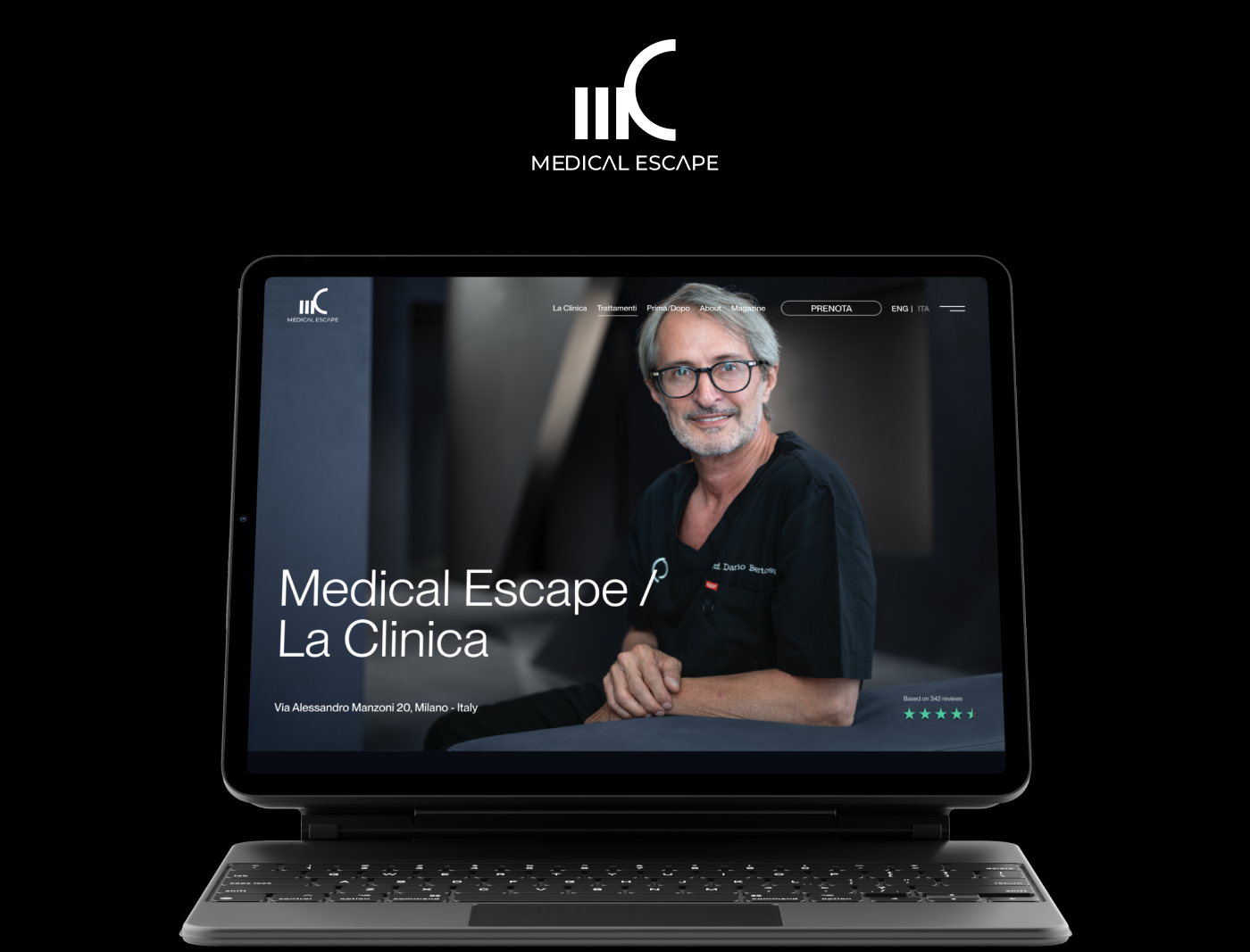 Medical Escape Milan Skin Care Clinic aesthetic clinic beauty clinic branding colour dermatology graphic design healthcare logo medical milan minimalist design skin care typography ui web design website design