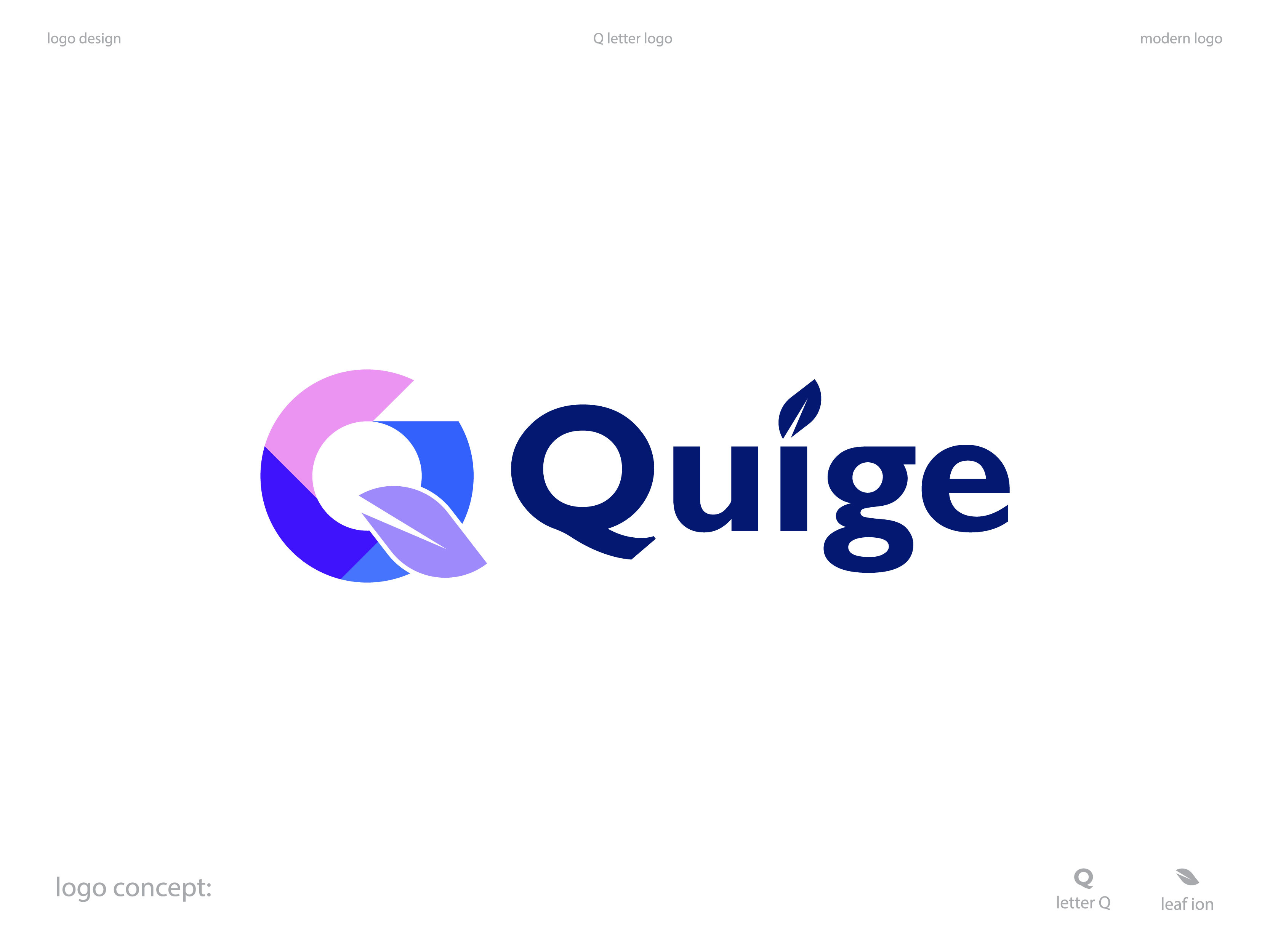 Quige – Abstract Negative Space “Q” Logo Design