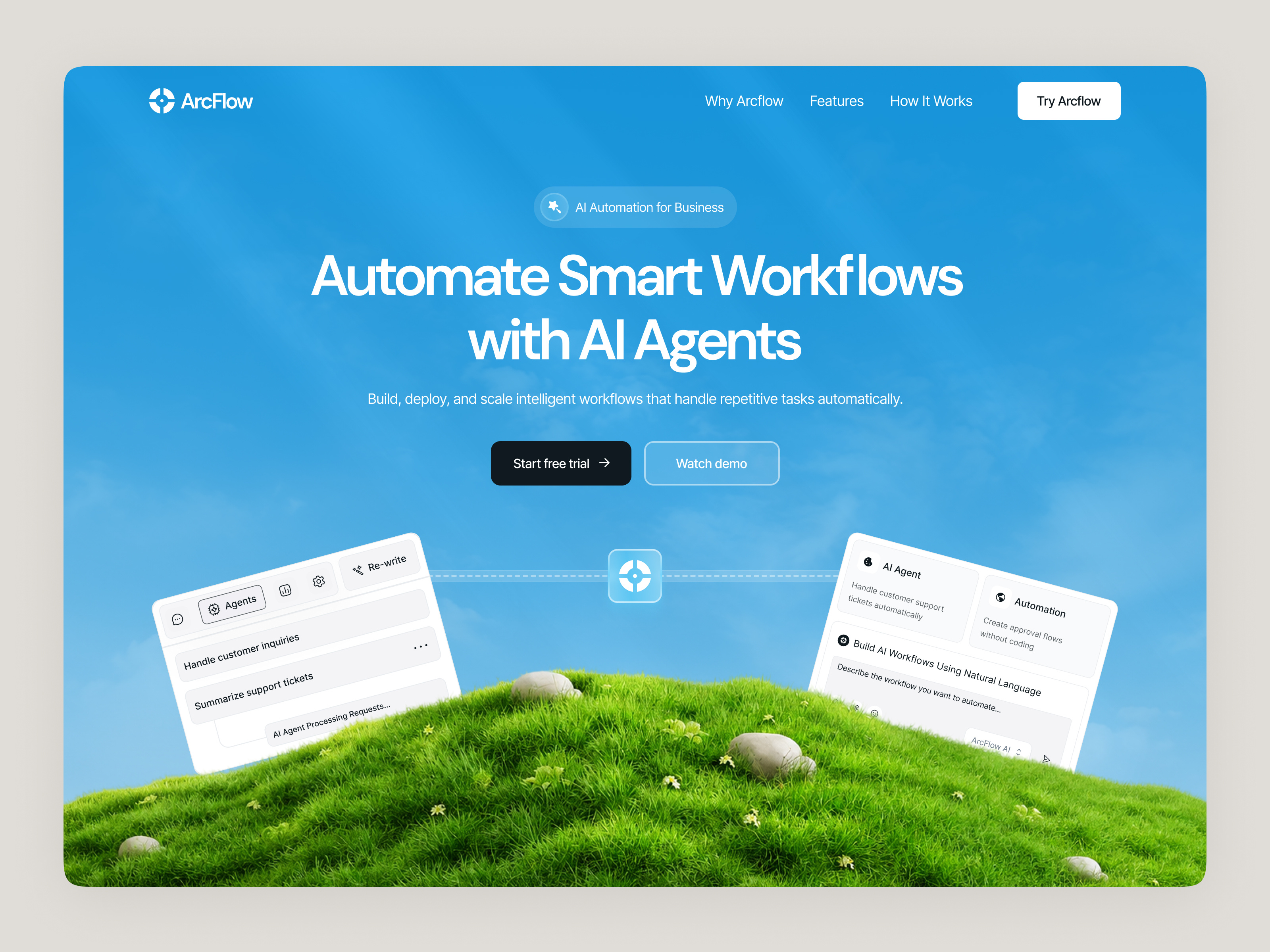 AI Agent Website Hero Section ai ai agents ai landing page ai website design design framer development framer website hero section homepage homepage design landing page design saas ui ux website design