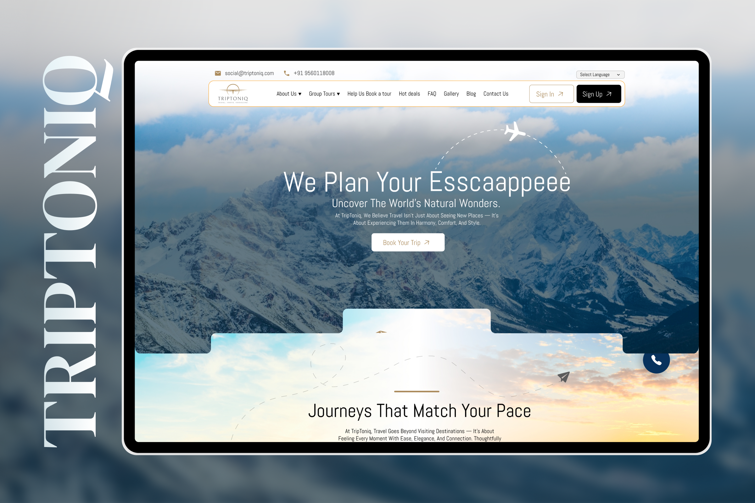 TripTonic — Premium Travel & Tourism Website Design ✈️🌍 branding concept design figma landing laravel mobile redesign responsive roi tailwind tour travel ui userfirst ux