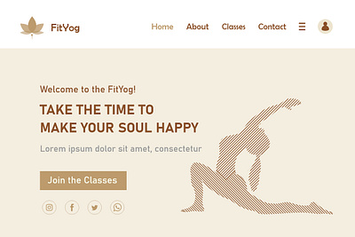 Webpage Design for Yoga & Fitness branding design graphic design illustration logo ui ux vector