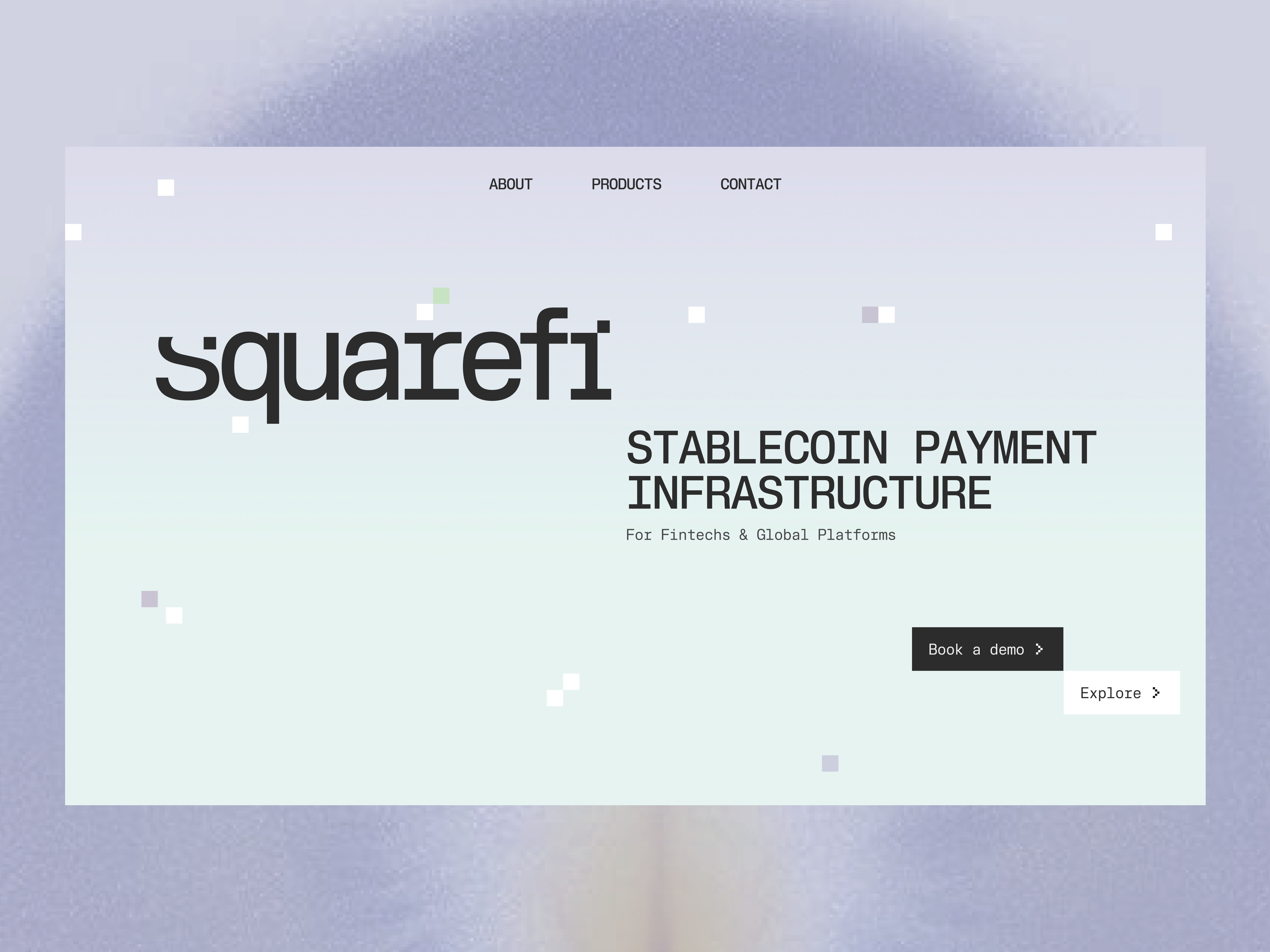 Squarefi Website animation app art direction banking branding design development fintech graphic design landing page motion graphics startup ui ux web webflow
